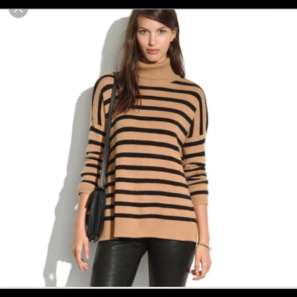 Madewell Sweaters - Madewell striped turtle mock neck sweater